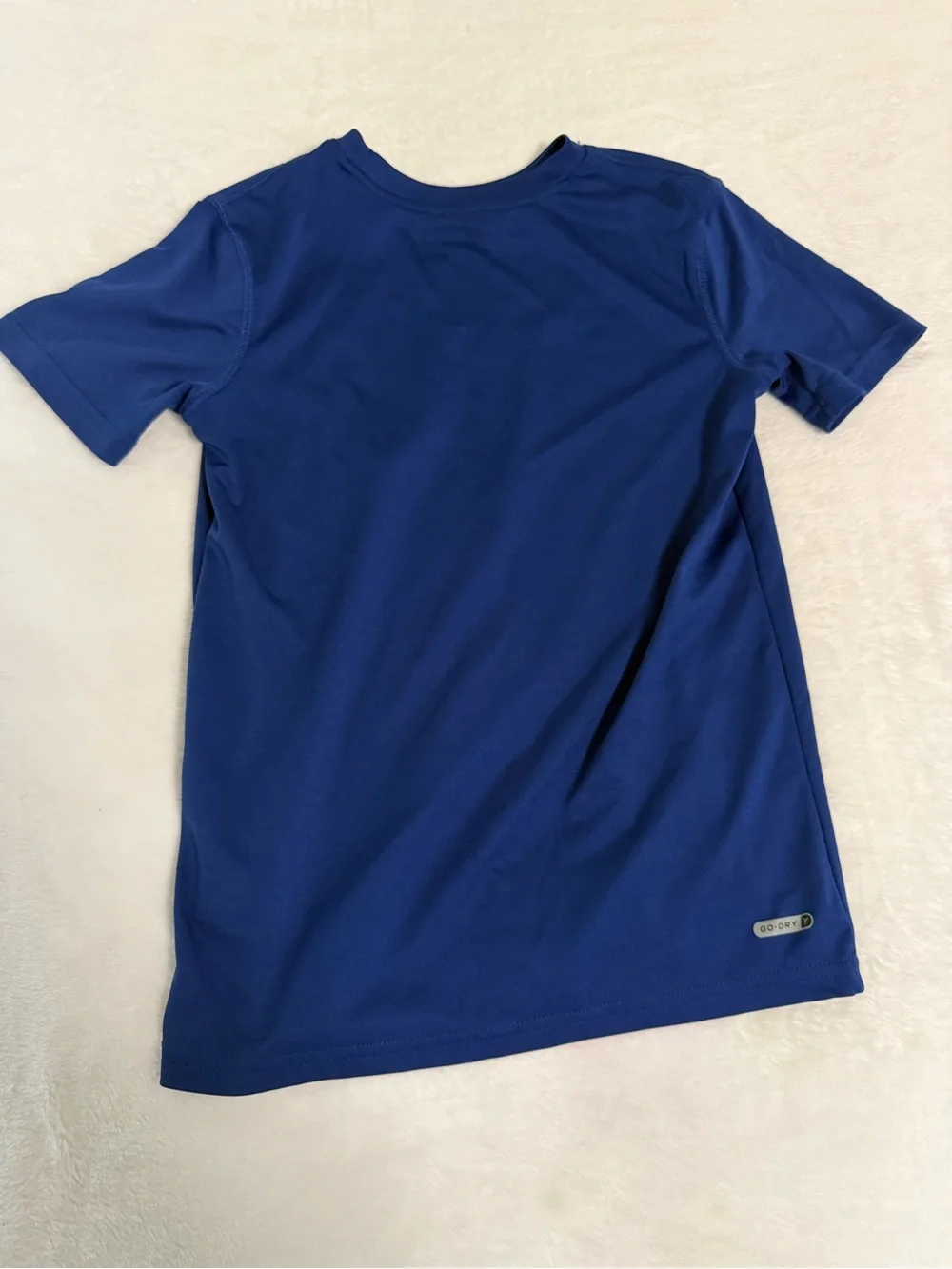 Cat & Jack Navy Blue Tee with Neon Green Soccer Graphic Youth Medium Performance